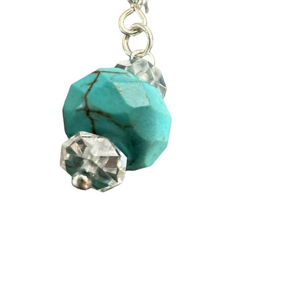 Turquoise Hook Drop Earrings Costume Jewelry - Picture 4 of 5